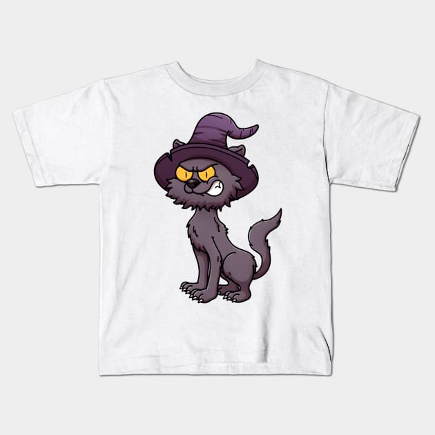 Scary Black Cat Kids T-Shirt by TheMaskedTooner